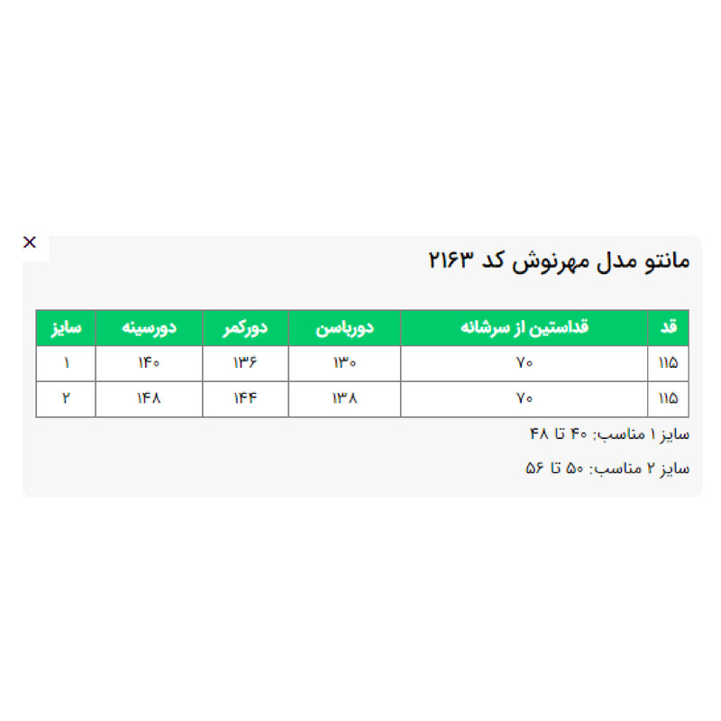 مانتو زنانه السانا مدل مهرنوش کد 216305