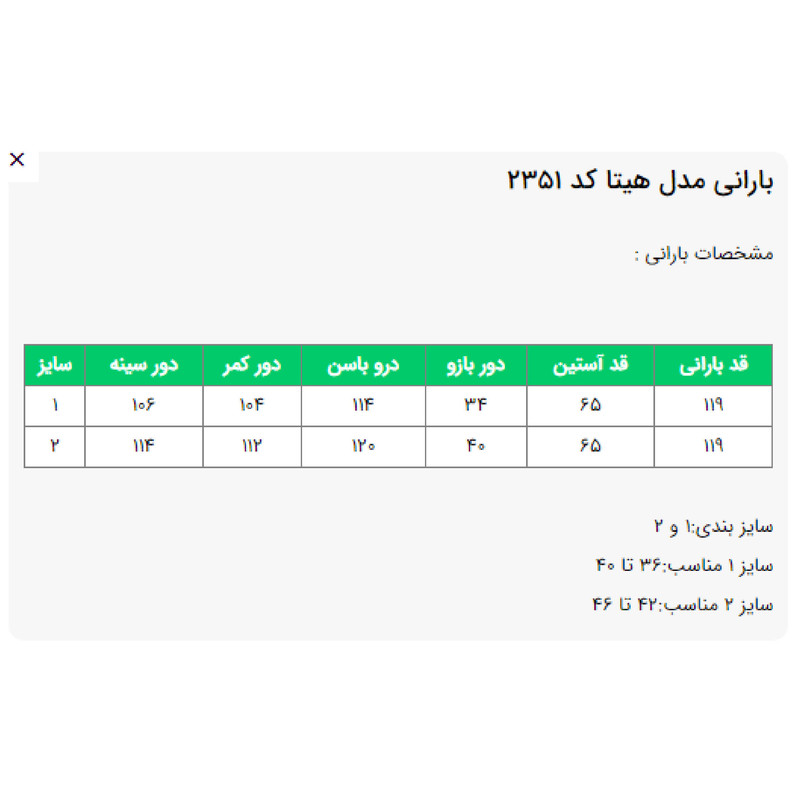 بارانی زنانه السانا مدل هیتا کد 235108مدل 1