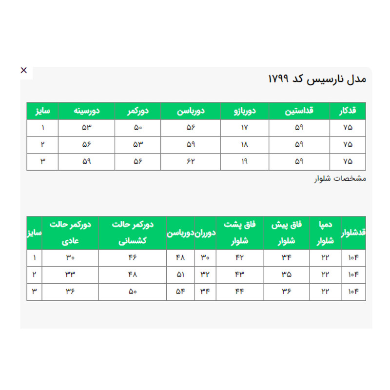 مانتو و شلوار زنانه السانا مدل نارسیس کد 179904 مدل 1