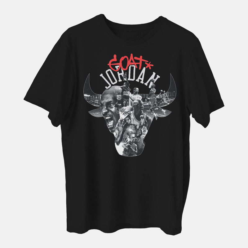 تی شرت آستین کوتاه مردانه مدل jordan مایکل جردن goat شیکاگو بولز NBA کد mo423