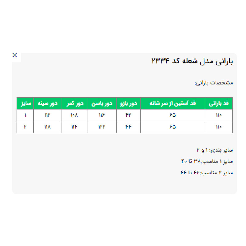 بارانی زنانه السانا مدل شعله کد 233408