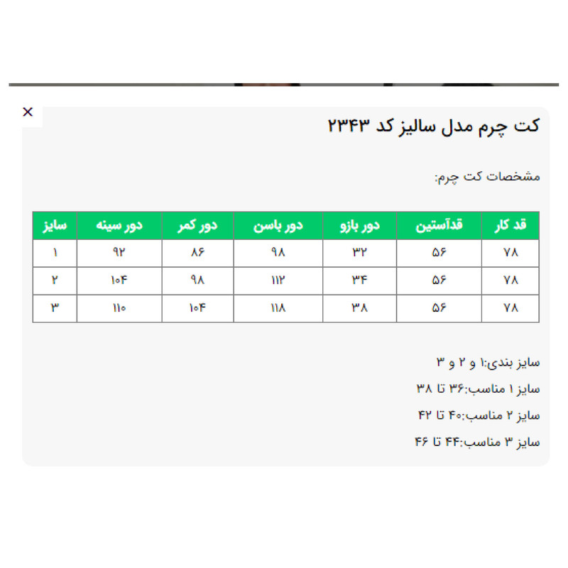 کت چرم زنانه السانا مدل سالیز کد 234301