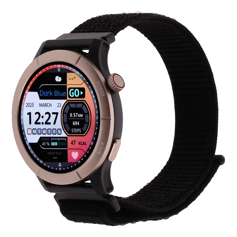 ساعت هوشمند 45 میلیمتری دارک بلو مدل AmazWatch B با بند پلی استری