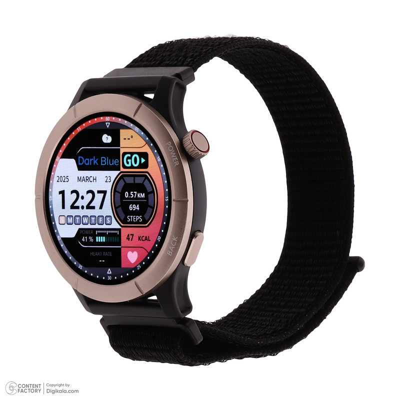 ساعت هوشمند 45 میلیمتری دارک بلو مدل AmazWatch B با بند پلی استری
