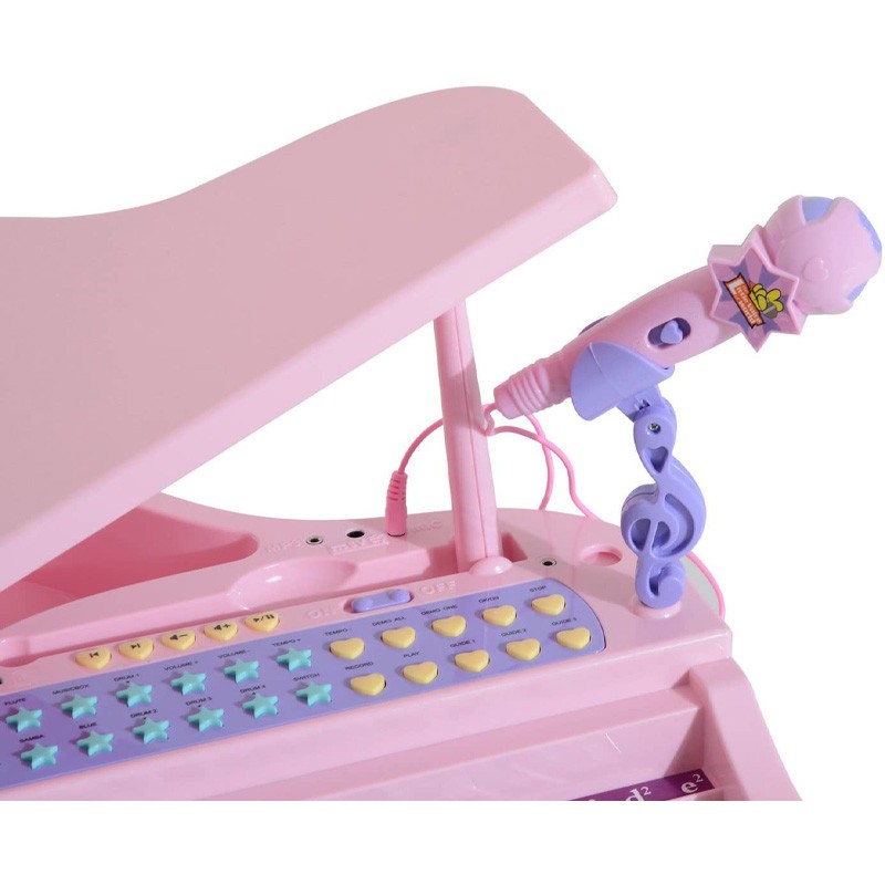 اسباب بازی موزیکال مدل پیانو پایه دار و میکروفون کد 88022