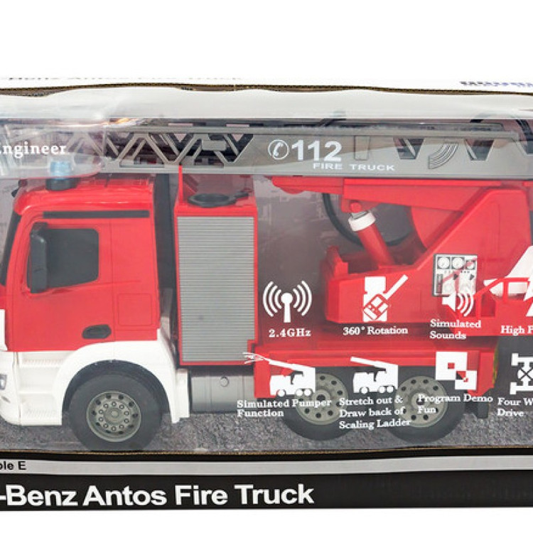 ماشین بازی کنترلی دبل ای مدل Mercedes Benz Antos Fire Truck