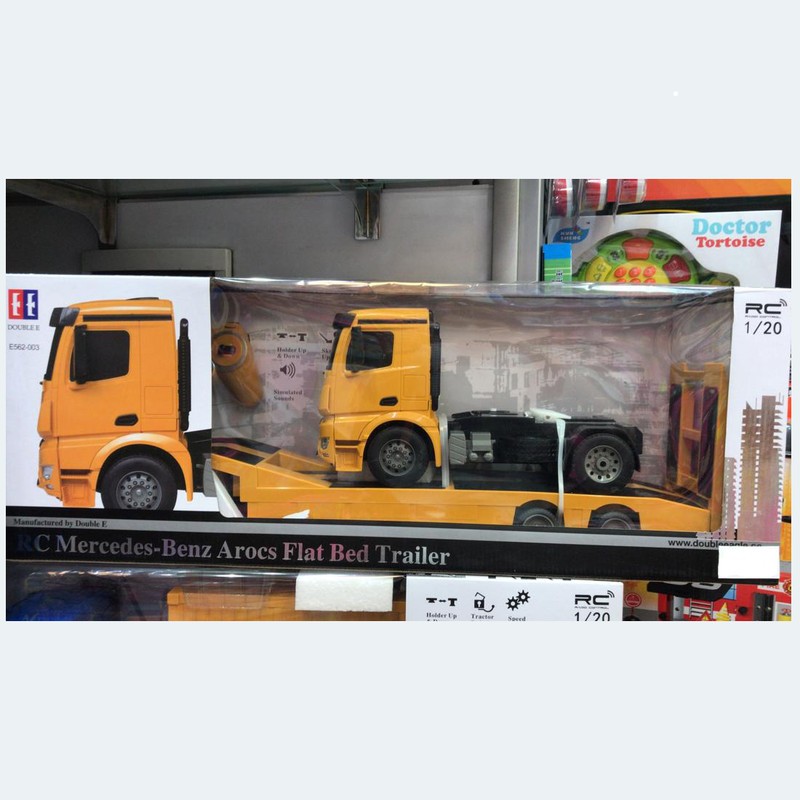 ماشین بازی کنترلی دابل ای مدل Mercedes Benz Arocs Flat Bed Trailer