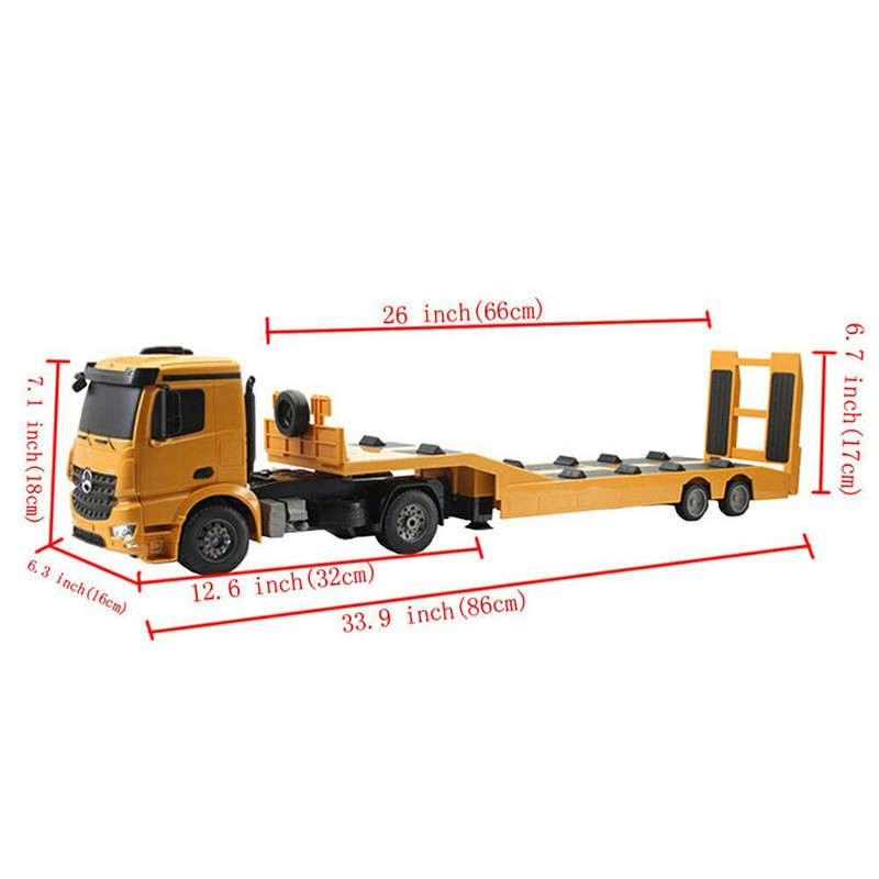 ماشین بازی کنترلی دابل ای مدل Mercedes Benz Arocs Flat Bed Trailer
