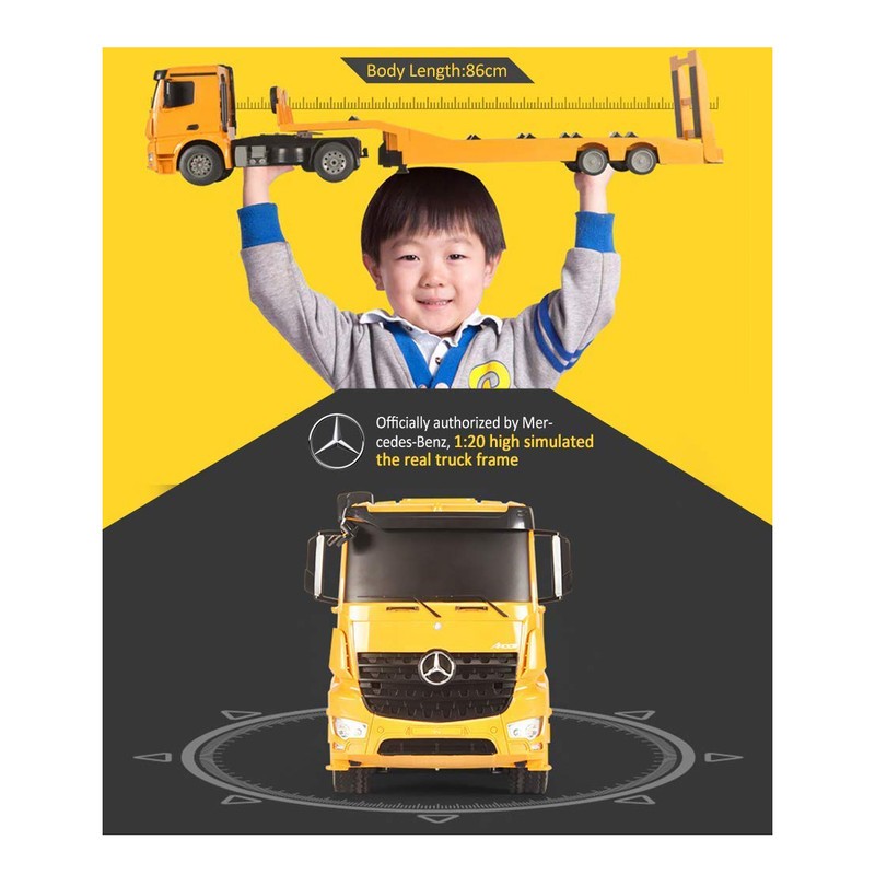 ماشین بازی کنترلی دابل ای مدل Mercedes Benz Arocs Flat Bed Trailer