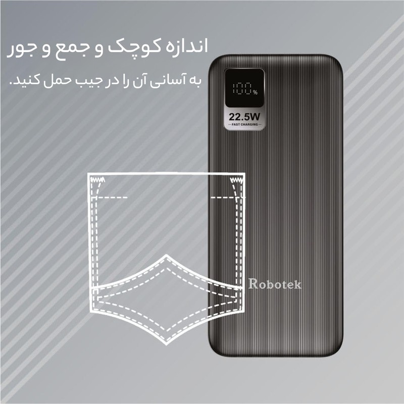پاوربانک مدل PD22.5QC3.0 FAST ظرفیت 20000 میلی آمپر ساعت