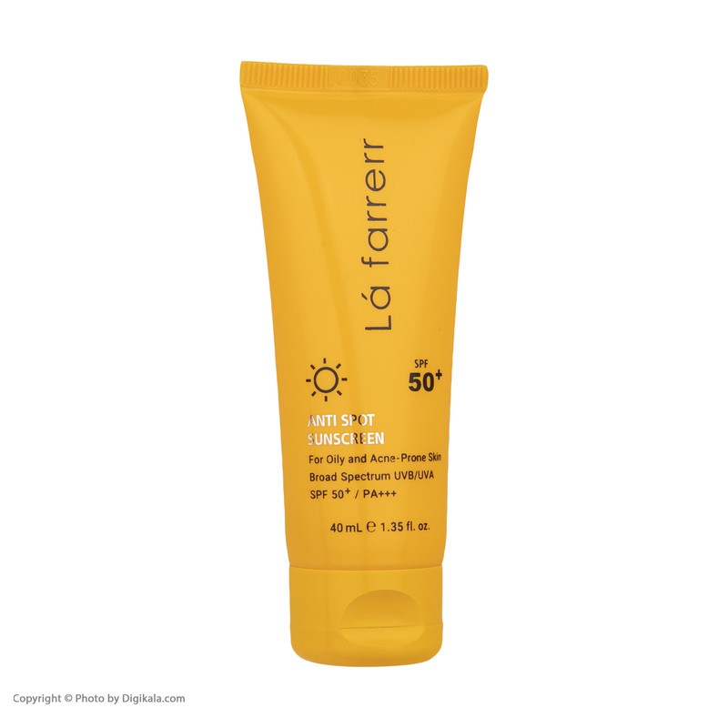 کرم ضدآفتاب و ضدلک بیرنگ لافارر مدل SPF50، مناسب پوستهای چرب، حجم 40 میلیلیتر