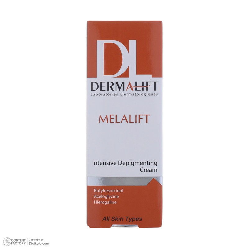 کرم روشن کننده صورت درمالیفت مدل Melalift مناسب انواع پوست حجم 40 میلی لیتر